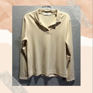 Bugatchi long sleeve collared blouse size Large